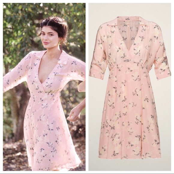 pink floral wrap dress